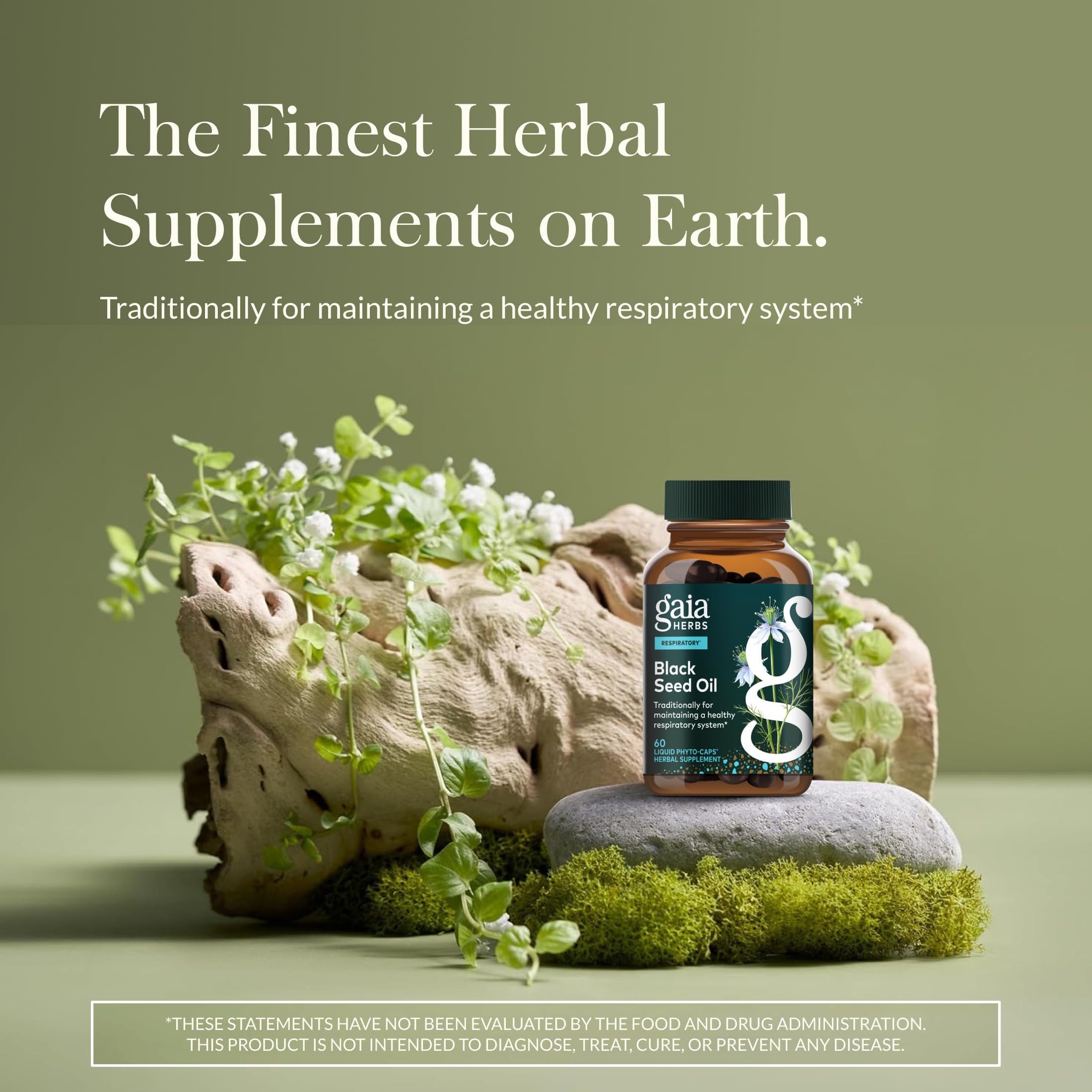 Cápsulas veganas Gaia Herbs, 60 unidades, opción práctica para uso diario.
