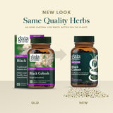 Gaia Herbs Black Cohosh cápsulas listas para tomar en casa.