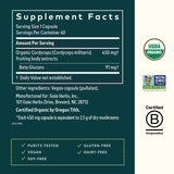 Capsulas líquidas veganas Gaia Herbs Cordyceps para uso diario.