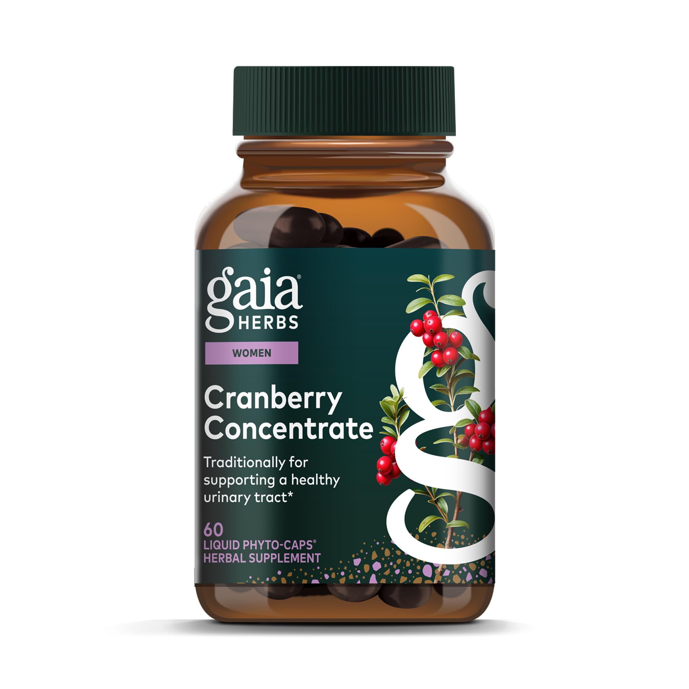 Gaia Herbs Cranberry Concentrate en botella para uso diario y antioxidantes.