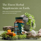 Gaia Herbs Curcuma Supremo Extra Fuerte, cápsulas veganas con absorción mejorada.