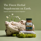 Gaia Herbs Digestive Comfort: botella con tabletas para consumo diario fácil.
