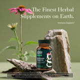Etiqueta Gaia Herbs Echinacea Supreme con información de uso estacional.