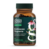 Gaia Herbs Echinacea Supreme frasco cápsulas veganas para apoyo inmune diario.