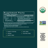 Gaia Herbs etiqueta orgánica certificada, sauco negro.