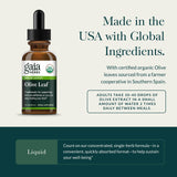Extracto líquido color ámbar en la botella Gaia Herbs.