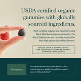 Gaia Herbs extracto de sauco concentrado, sabor suave.