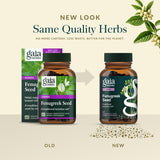 Gaia Herbs Fenogreco Semilla, lista de ingredientes simples para una lactancia informada.