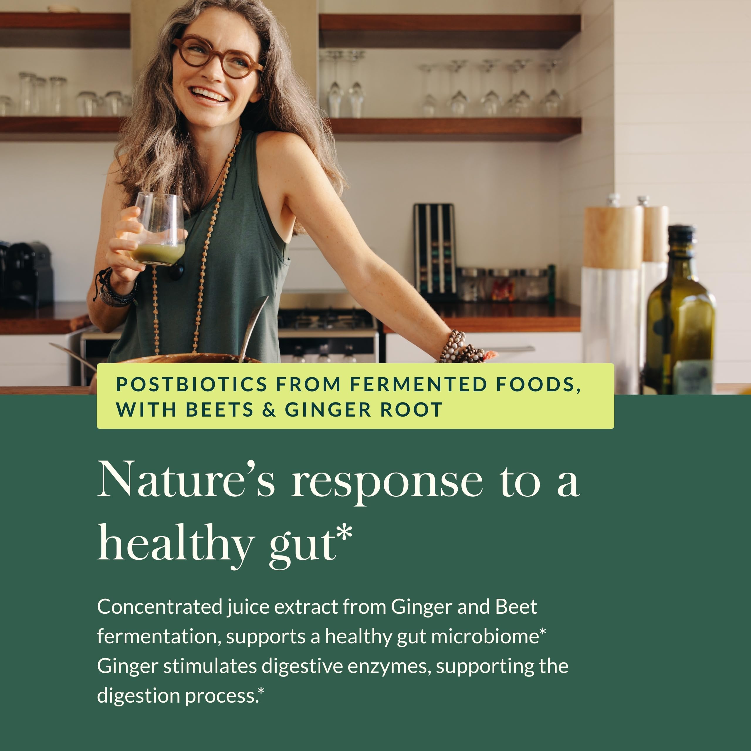 Gaia Herbs Ginger-Beet Postbiotic: ingredientes fermentados que fortalecen la microbiota