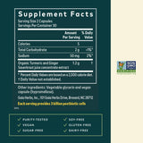 Etiqueta frontal de Gaia Herbs Ginger-Turmeric Postbiotic, información clara