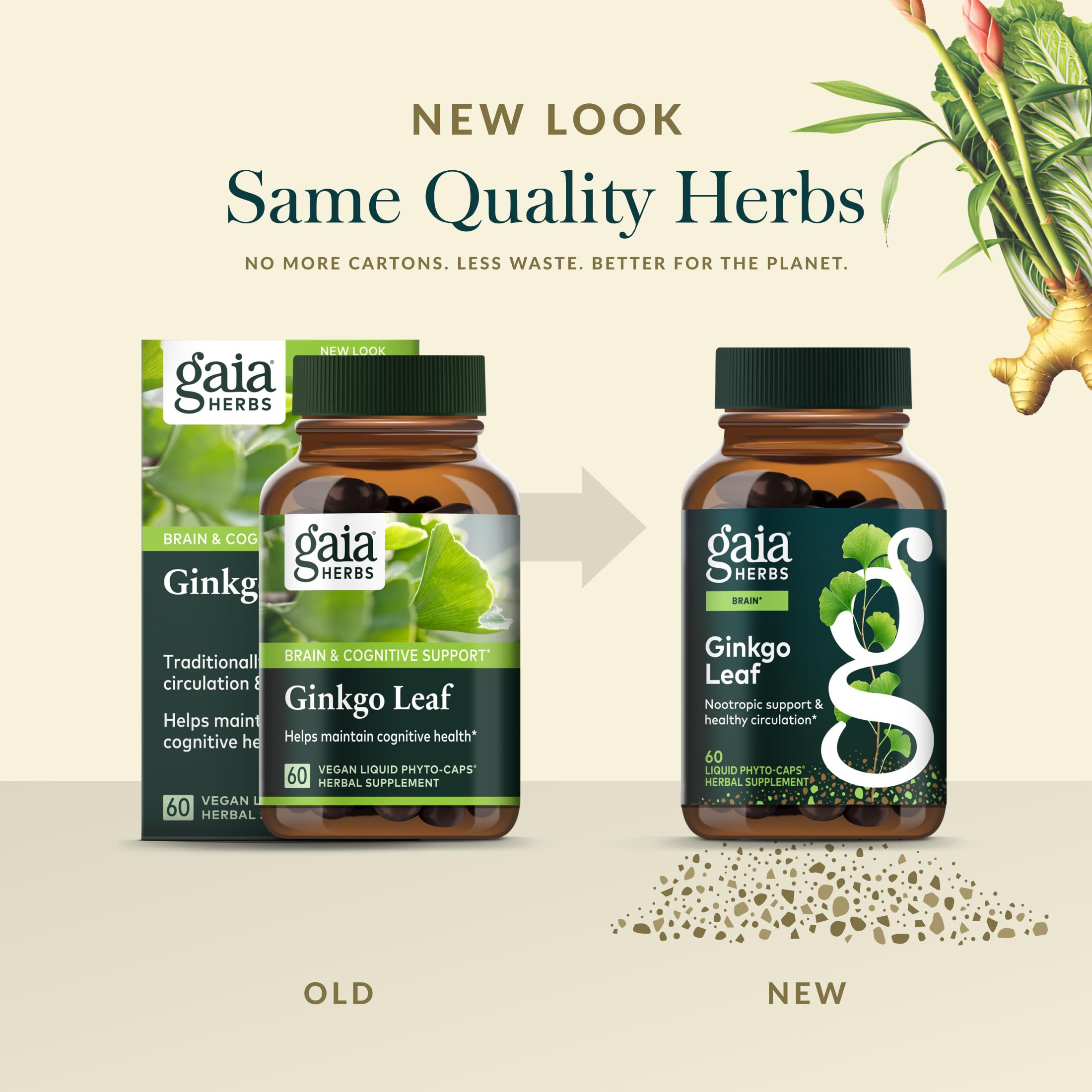 Gaia Herbs Ginkgo apoyo diario para vida activa