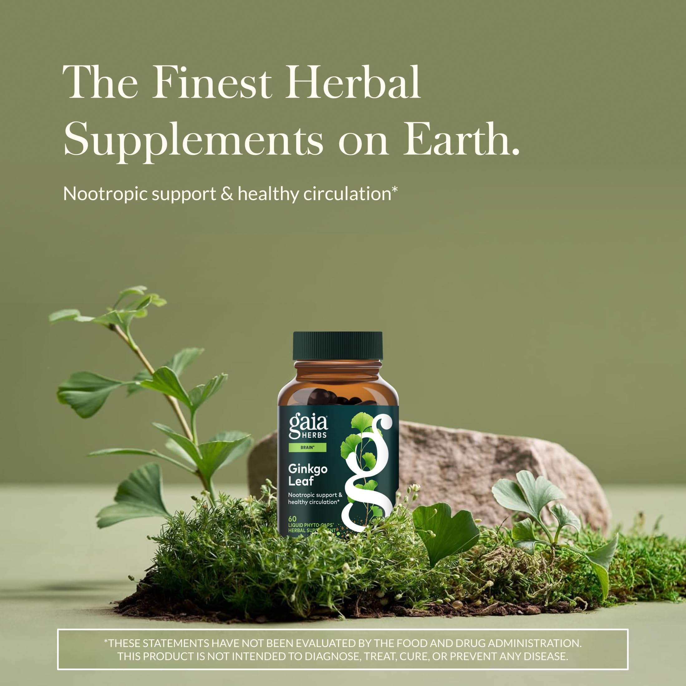 Gaia Herbs Ginkgo cápsulas líquidas veganas para enfoque diario