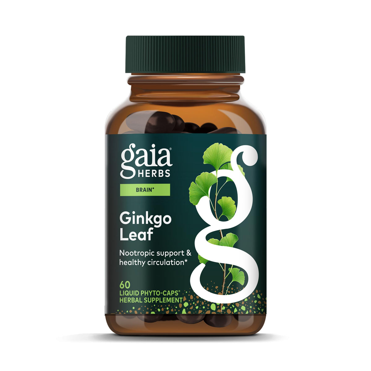 Gaia Herbs Ginkgo Hoja para equilibrio cerebral y circulación