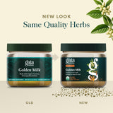 Gaia Herbs Golden Milk con cardamomo, aroma suave y sabor envolvente.