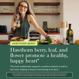Gaia Herbs Hawthorn Supreme, cosecha de mayo, recogida manual para mayor actividad fitoquímica.