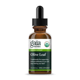 Gaia Herbs hoja de olivo, extracto líquido en botella, apoyo a las defensas.
