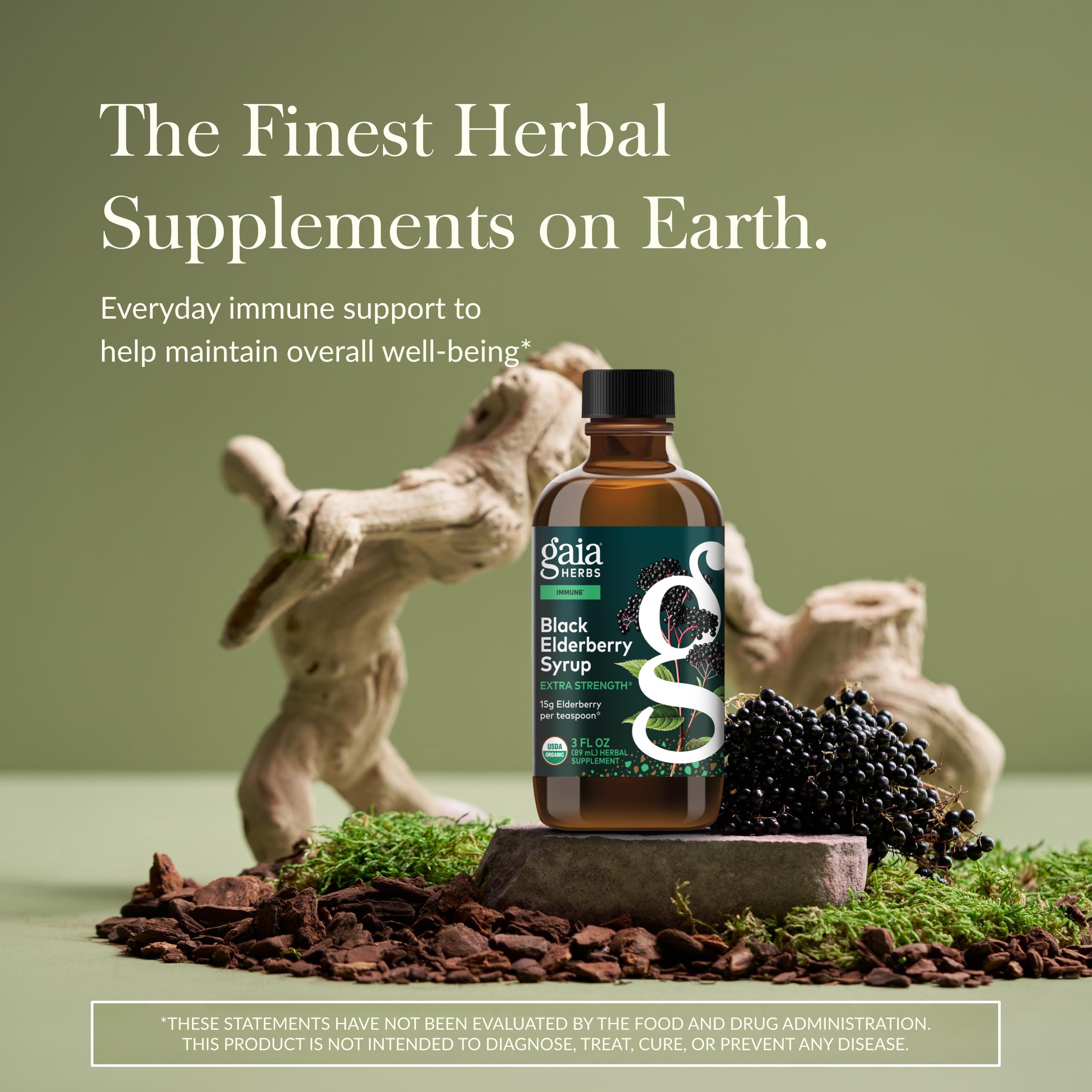 Gaia Herbs jarabe sauco negro, flujo al servir, sabor agradable para uso diario.