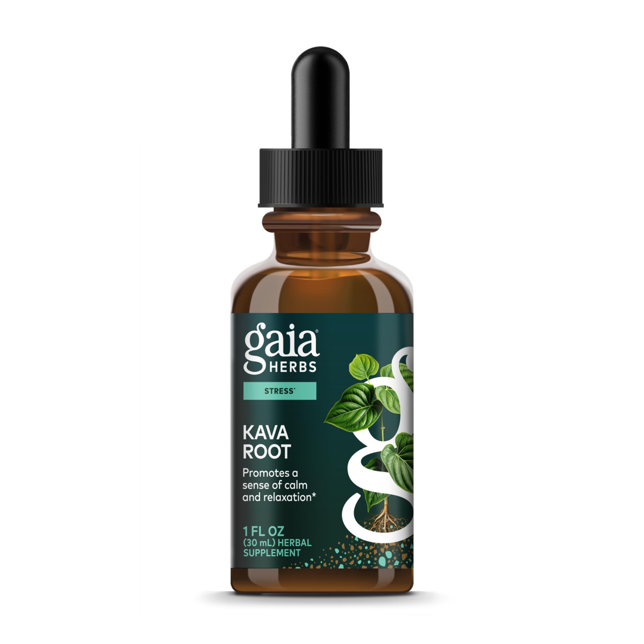 Gaia Herbs Kava Root, bote: apoyo a la calma en momentos estresantes.