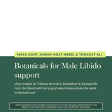 Gaia Herbs Libido Masculino, lista de ingredientes con hierbas tradicionales.