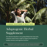 Gaia Herbs Mental Alertness: hojas de eleuthero resaltadas en la imagen.