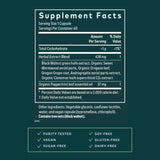 Etiqueta detallada de Gaia Herbs Microbiome Cleanse con información de uso