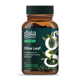Gaia Herbs Olive Leaf: frasco de cápsulas veganas para apoyo diario del sistema inmune.