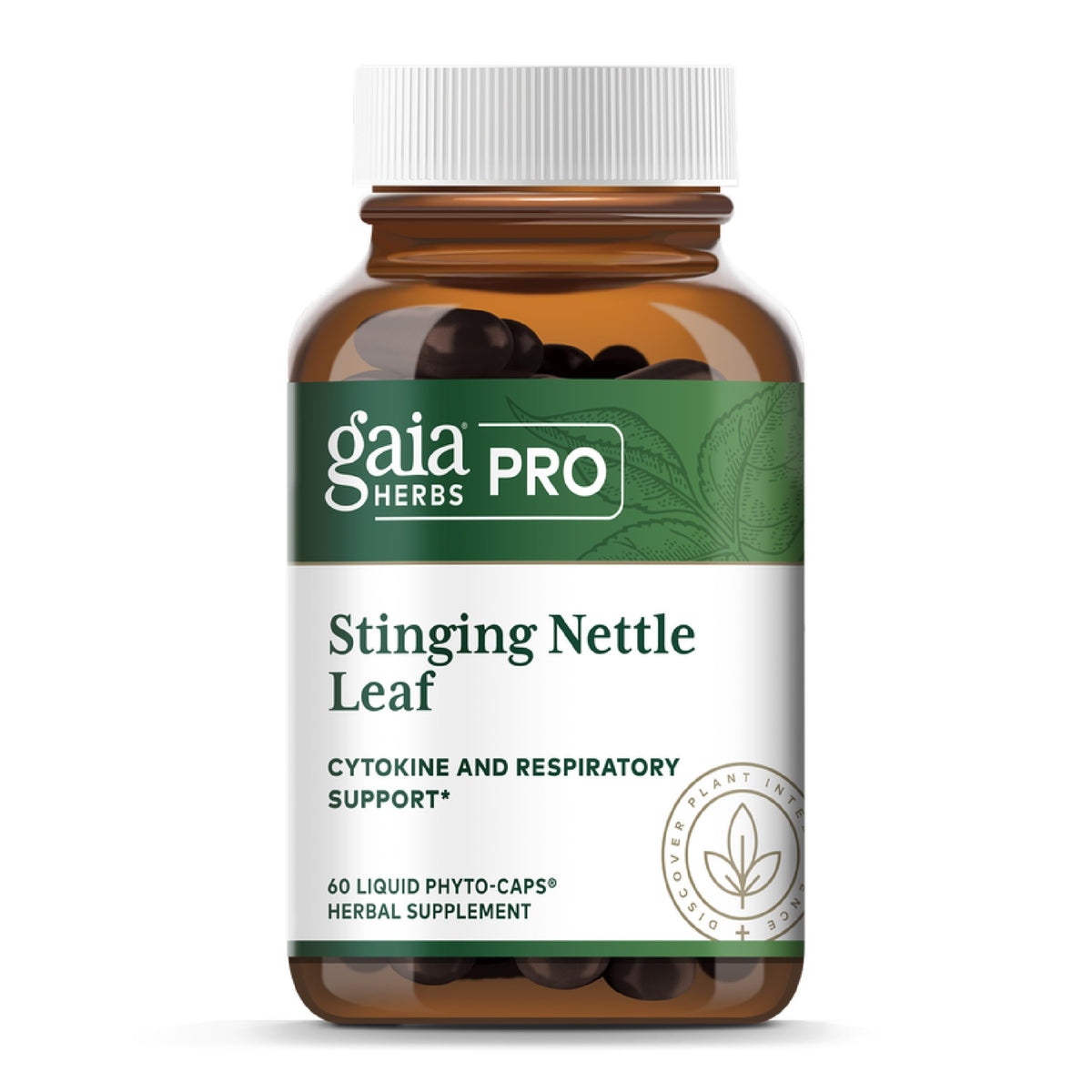 Gaia Herbs Ortiga Hoja: botella con cápsulas líquidas para soporte respiratorio suave