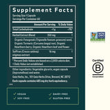 Gaia Herbs Period Cycle Serenity – envase informativo que destaca ingredientes orgánicos