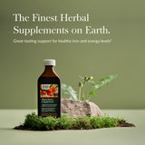 Gaia Herbs Plant Force Hierro líquido: etiqueta con ingredientes naturales.