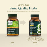 Embalaje de Gaia Herbs Postbiotico Chucrut en frasco reciclable.