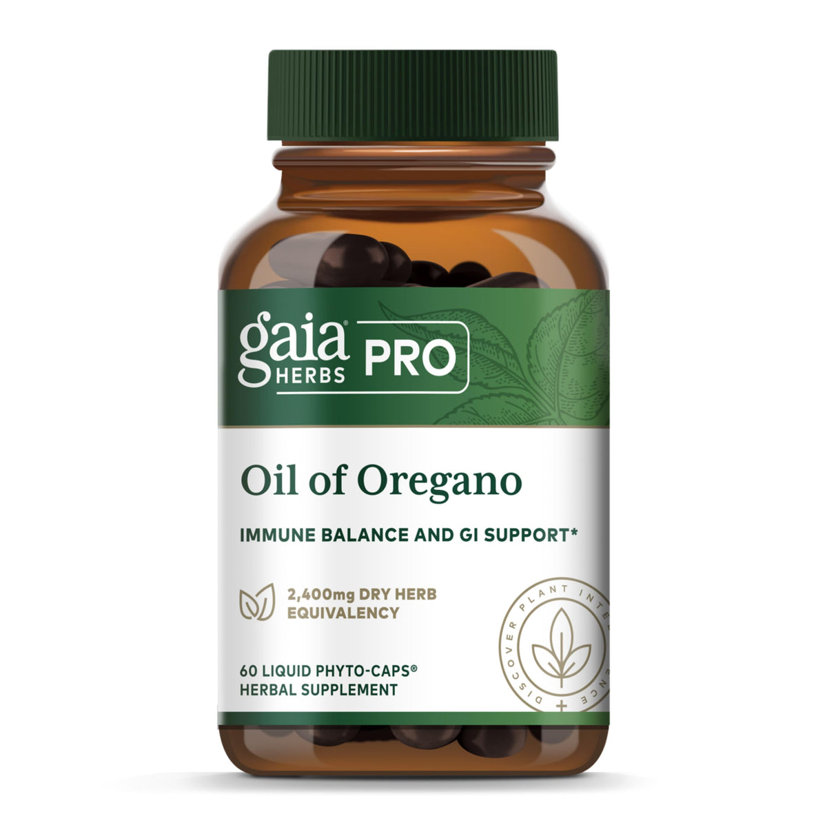 GAIA HERBS PRO Aceite de Orégano en botella para apoyo inmunológico diario