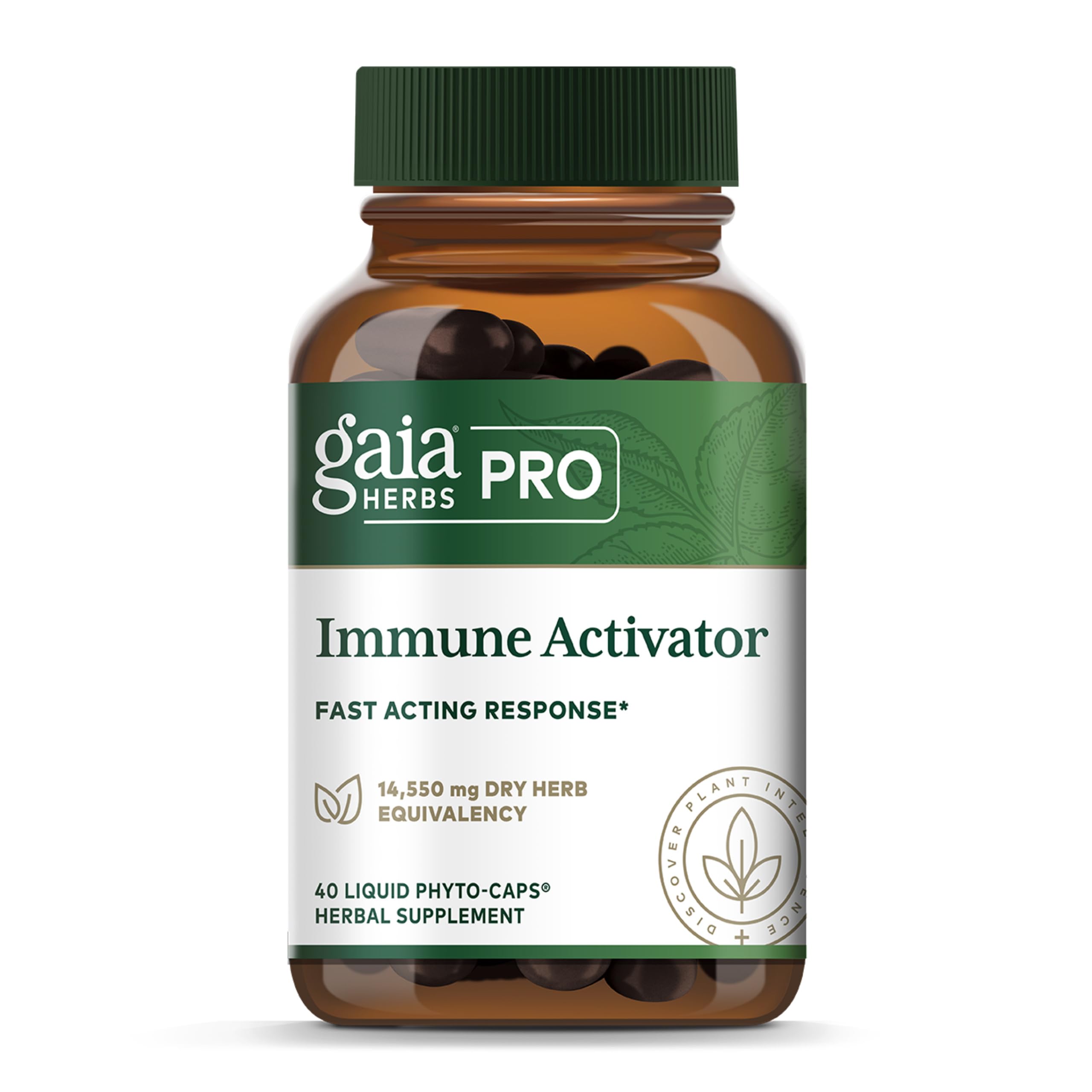 Gaia Herbs PRO Activador Inmunidad, bote vertido, posible apoyo a la respuesta inmune al inicio.