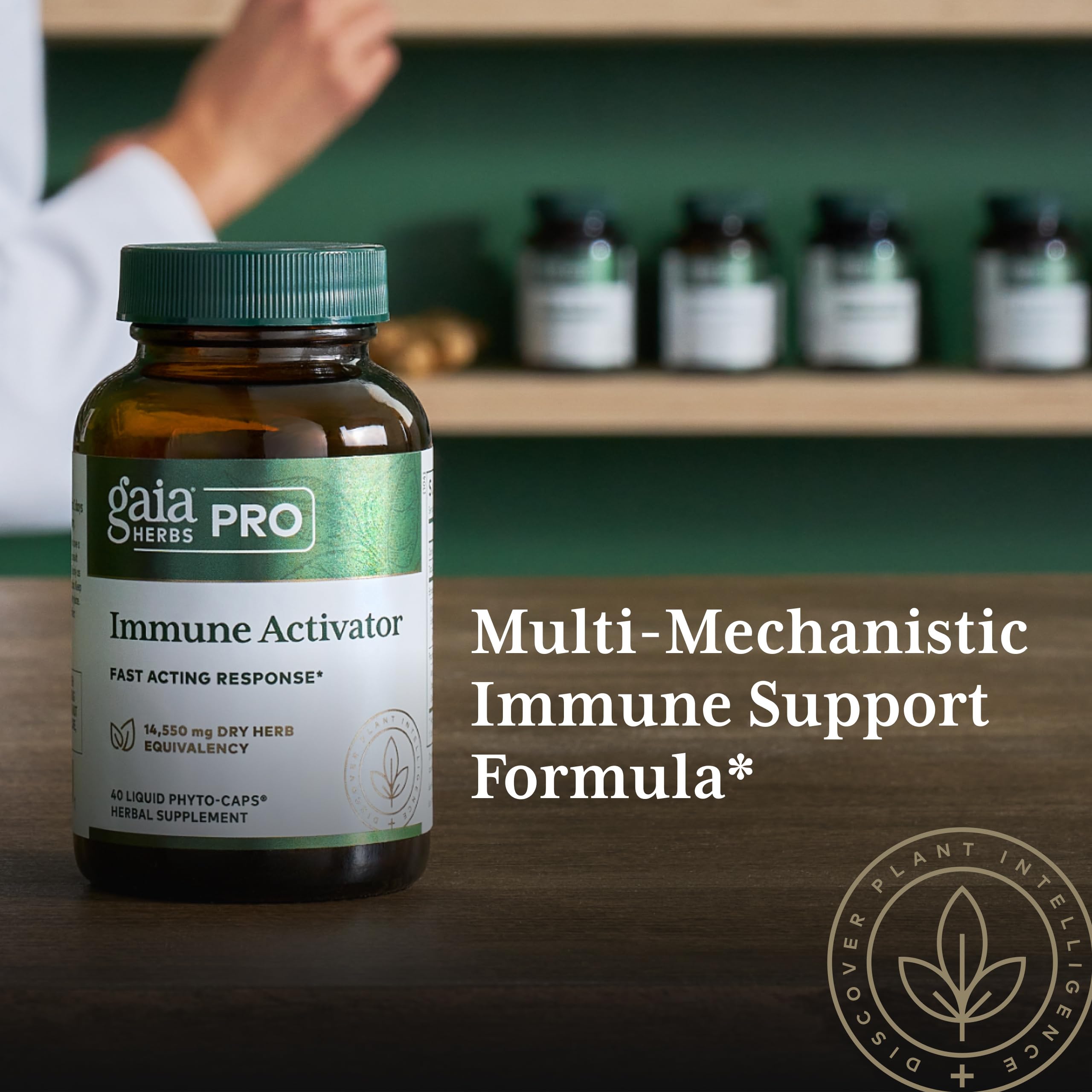Gaia Herbs PRO Activador Inmunidad, planta y extractos naturales, perfil nutritivo para el bienestar.