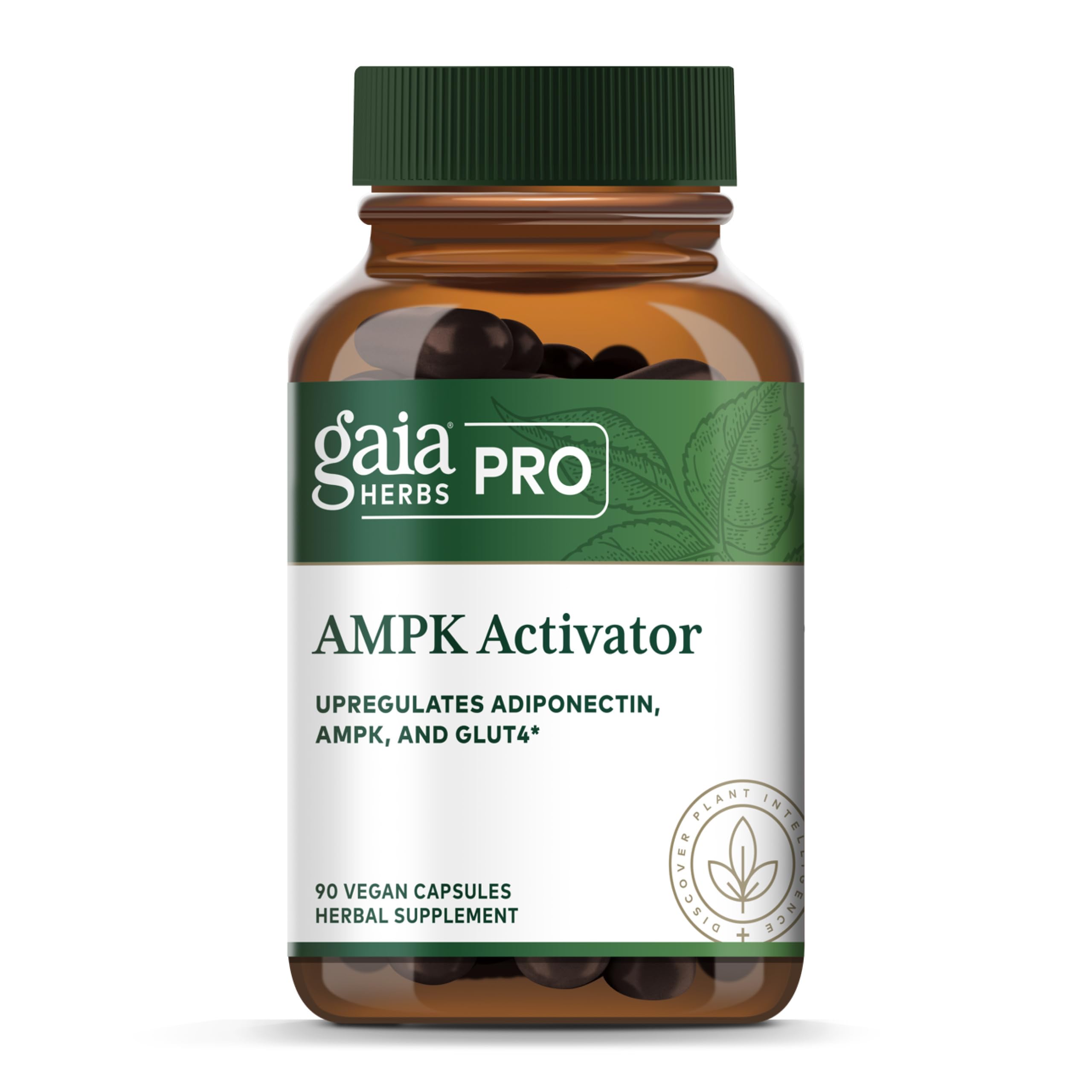 Gaia Herbs PRO AMPK Activador, botella de cápsulas, energía diaria sin cafeína
