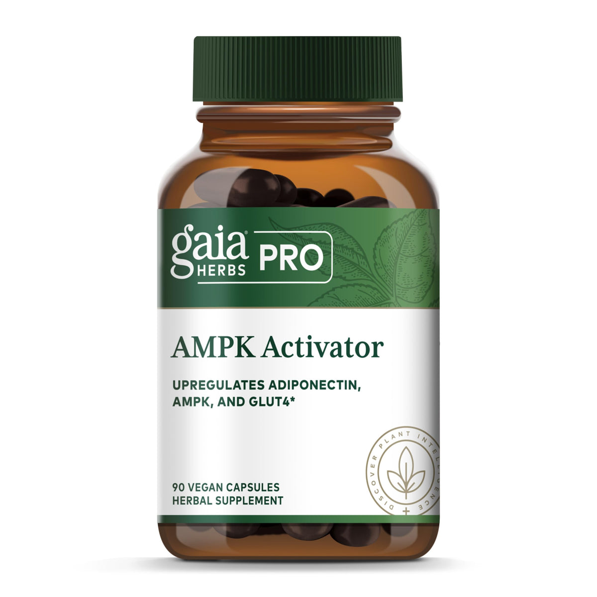 Gaia Herbs PRO AMPK Activador, botella de cápsulas, energía diaria sin cafeína