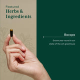 GAIA Herbs Pro Bacopa: cosecha orgánica en Carolina del Norte para potencia natural.