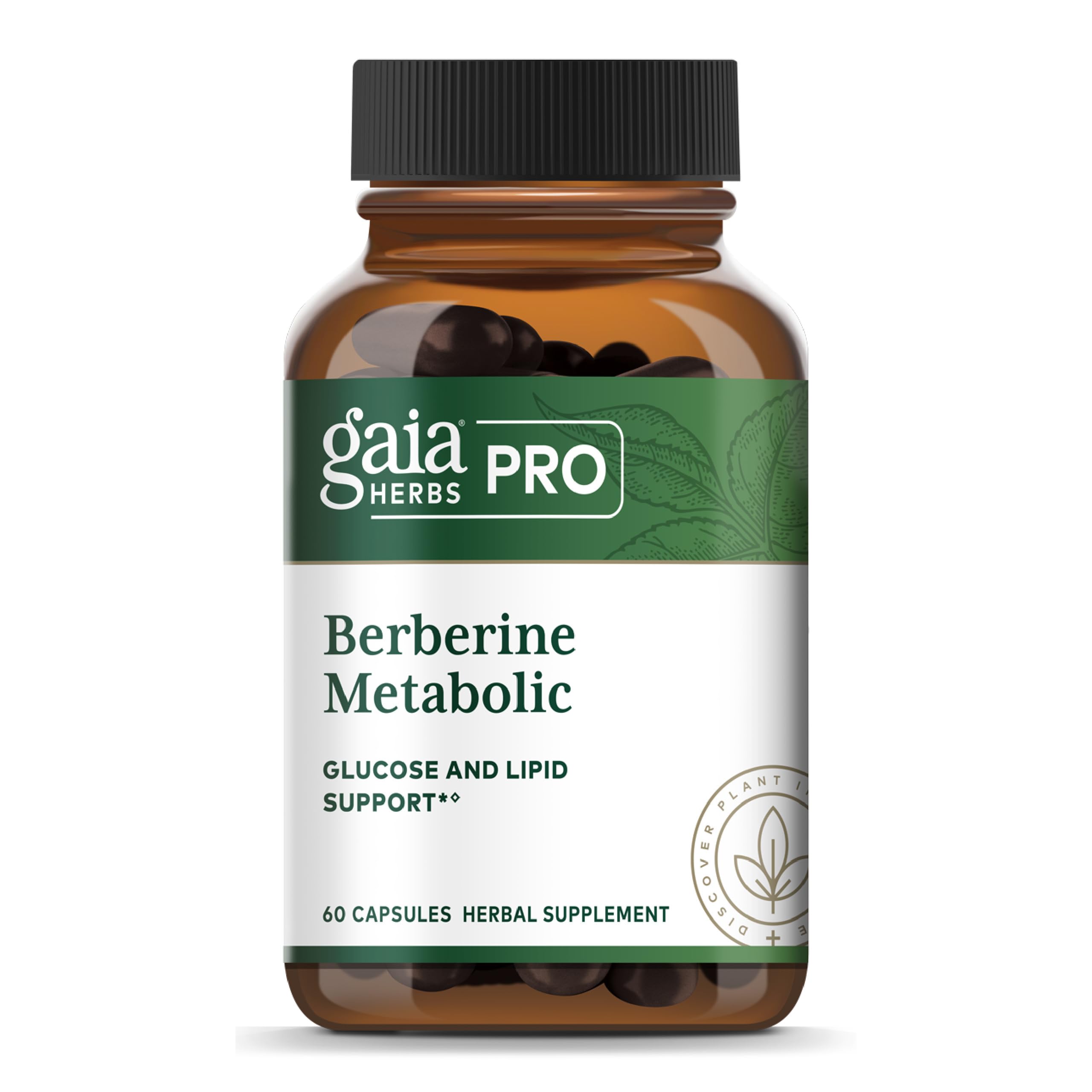 GAIA HERBS PRO Berberina Metabólica, cápsulas, ayuda a mantener un rango saludable de azúcar en sangre.
