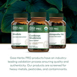 Gaia Herbs Pro Cordyceps: dos cápsulas con 5 g equivalentes para conveniencia diaria.