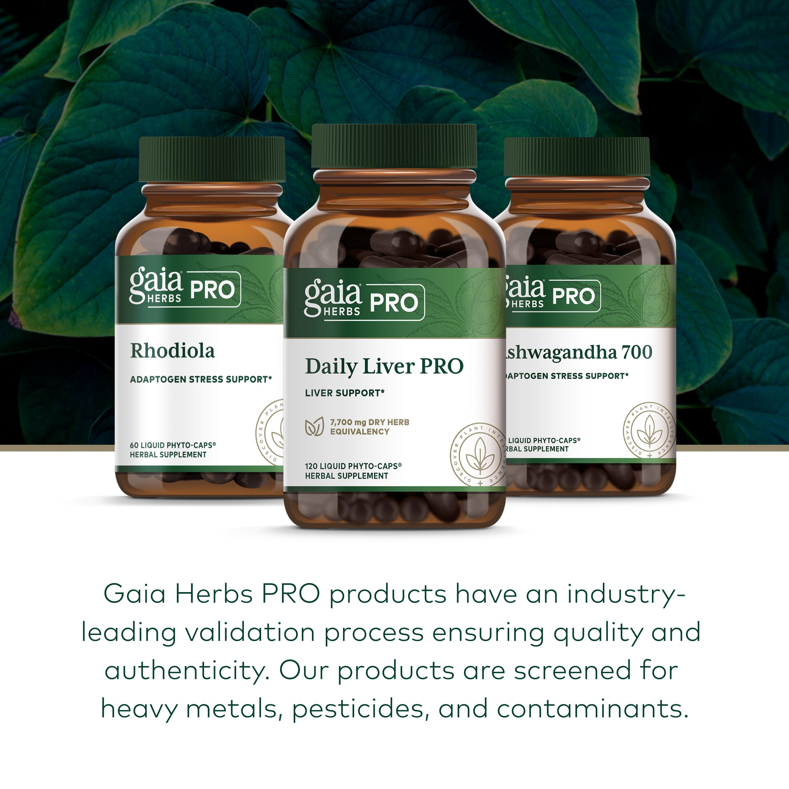 Gaia Herbs PRO Daily Liver Pro, control de calidad y pruebas rigurosas.