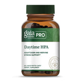 Gaia Herbs PRO Dia Time Adaptogen, cápsulas en botella, apoyo nervioso suave durante el día.