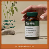 Gaia Herbs PRO Eleuthero: etiqueta frontal facilita lectura de dosis y beneficio.