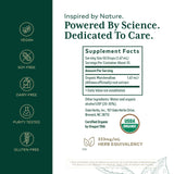 Etiqueta informativa de Gaia Herbs PRO con detalles de ingredientes.
