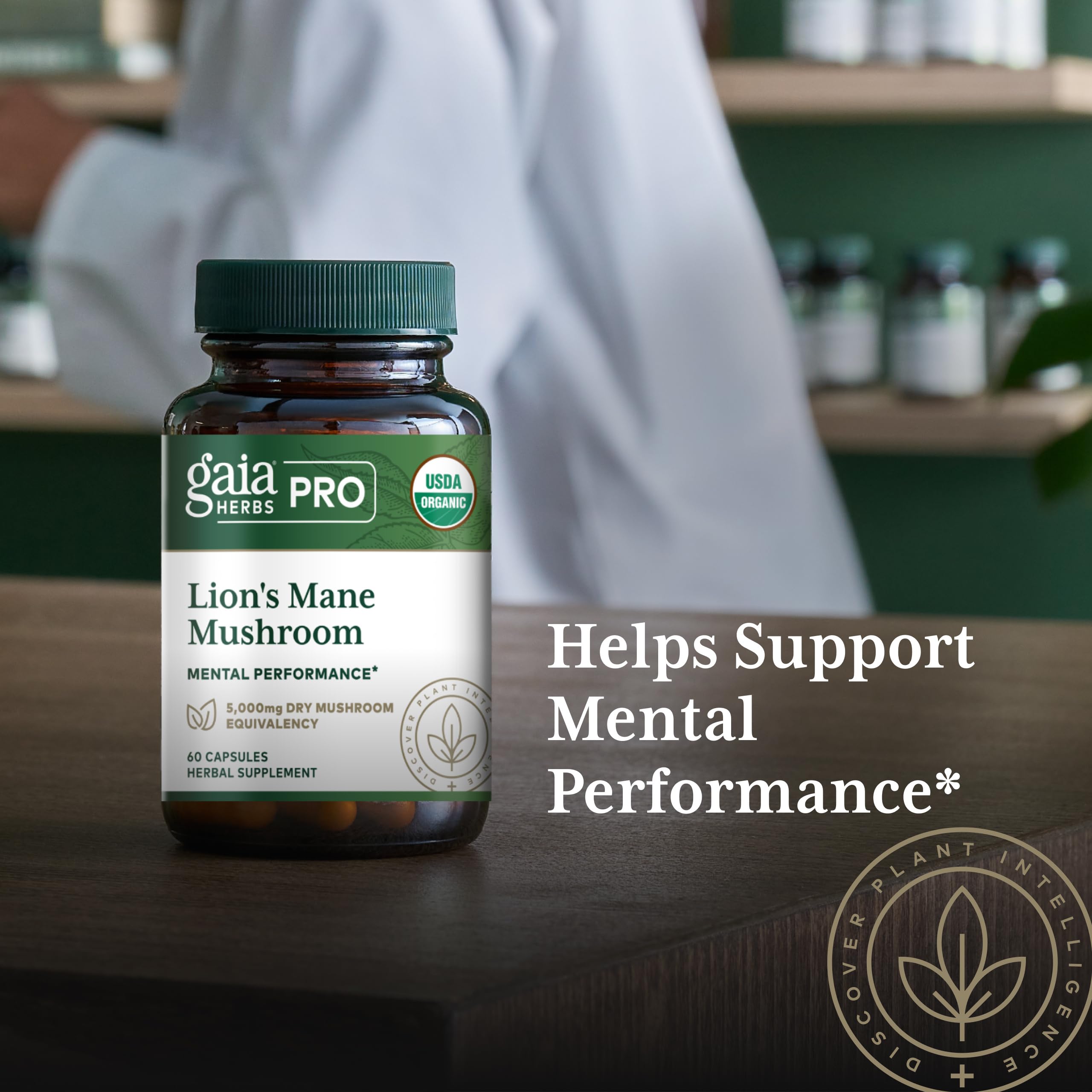 Gaia Herbs PRO etiqueta transparente: trazabilidad y confianza en cada lote.