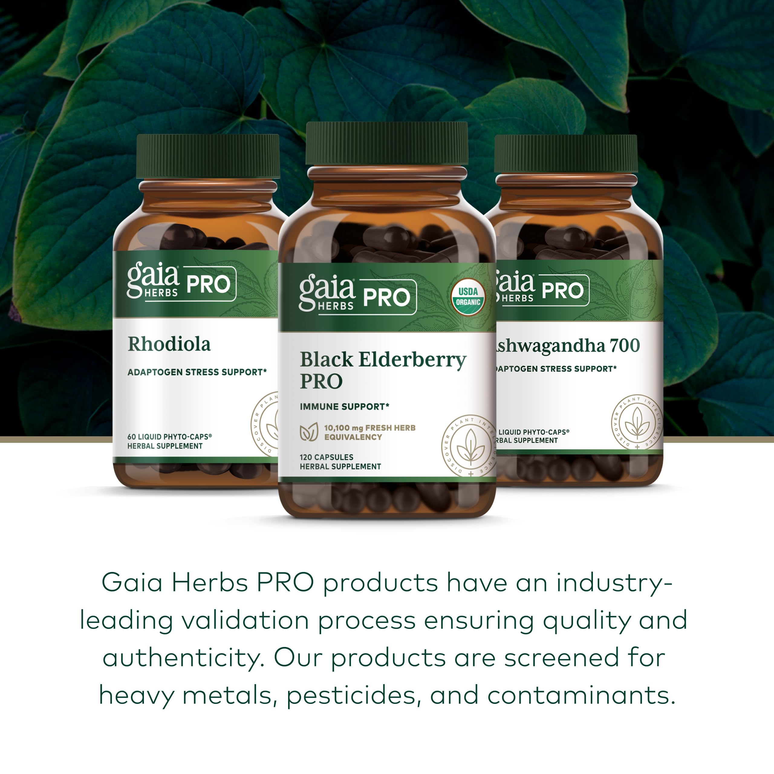 Etiqueta vegana GAIA HERBS PRO respetando el origen natural.