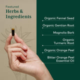 GAIA HERBS PRO MMC Restore: semillas de hinojo visibles para aroma digestivo suave