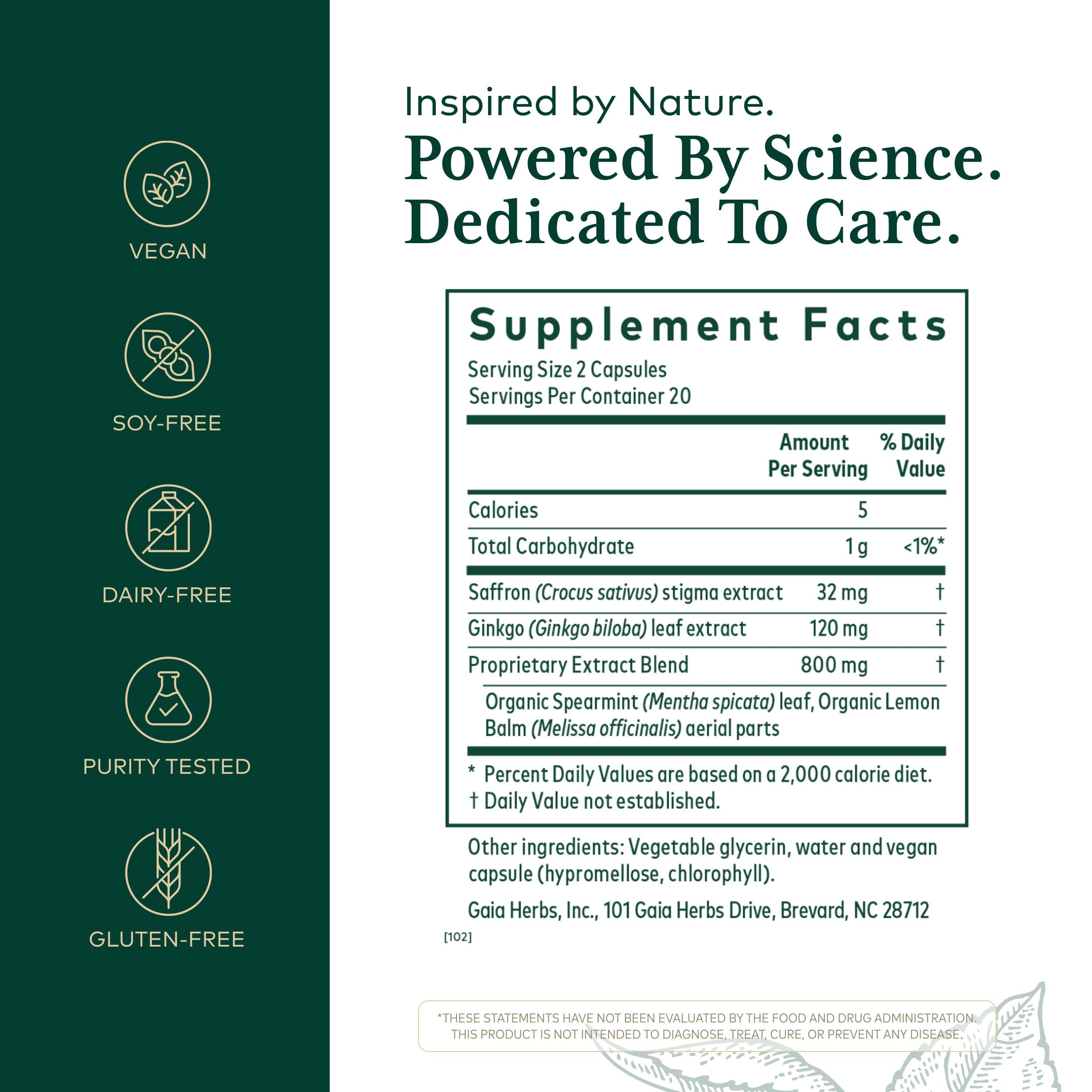 GAIA HERBS PRO Nootropico Enfoque: capsulas cerca, claridad mental natural