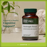 GAIA HERBS PRO Nootropico Enfoque: empaque plano mostrando ingredientes clave