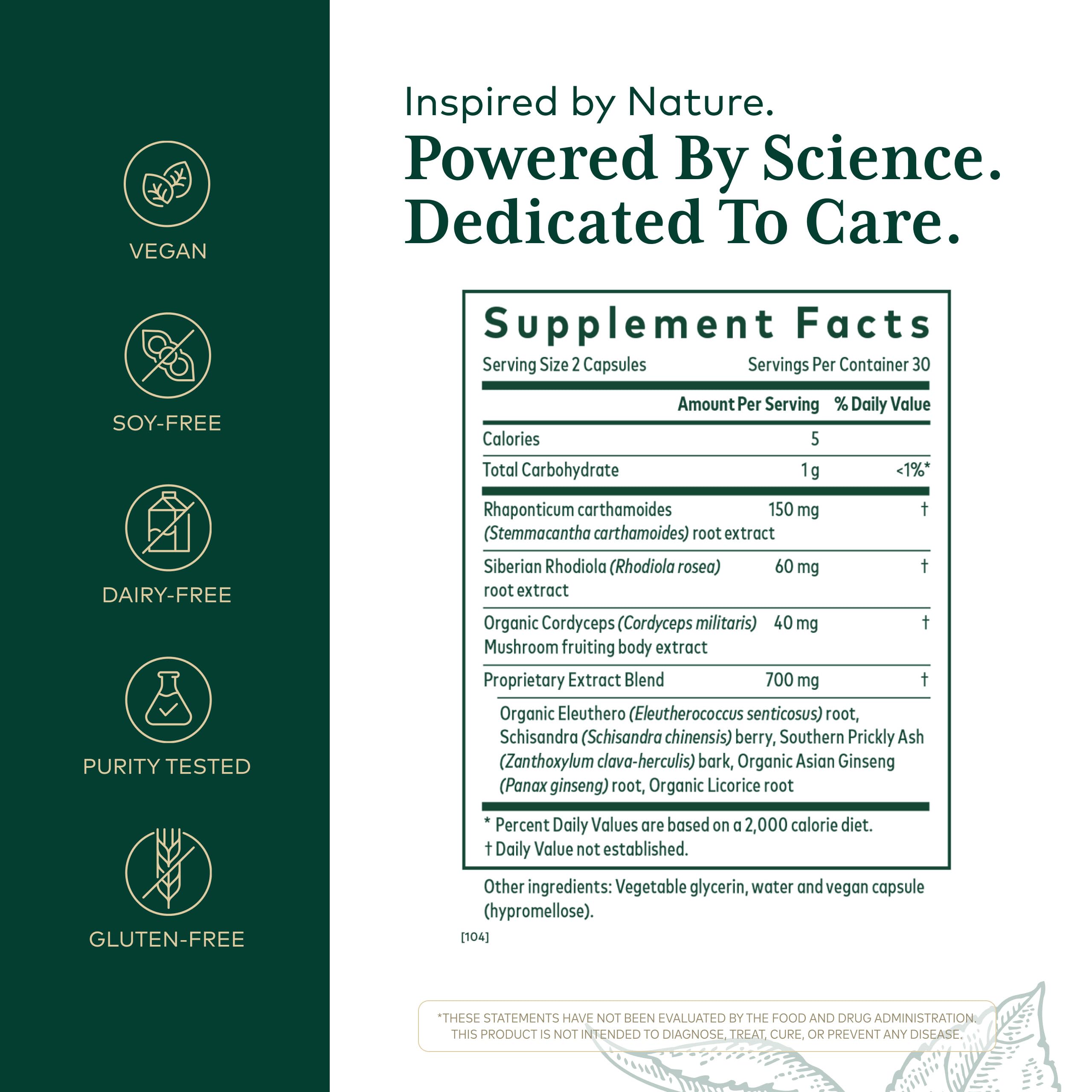 Gaia Herbs PRO Revive HPA: etiqueta del frasco destacando ingredientes y calidad