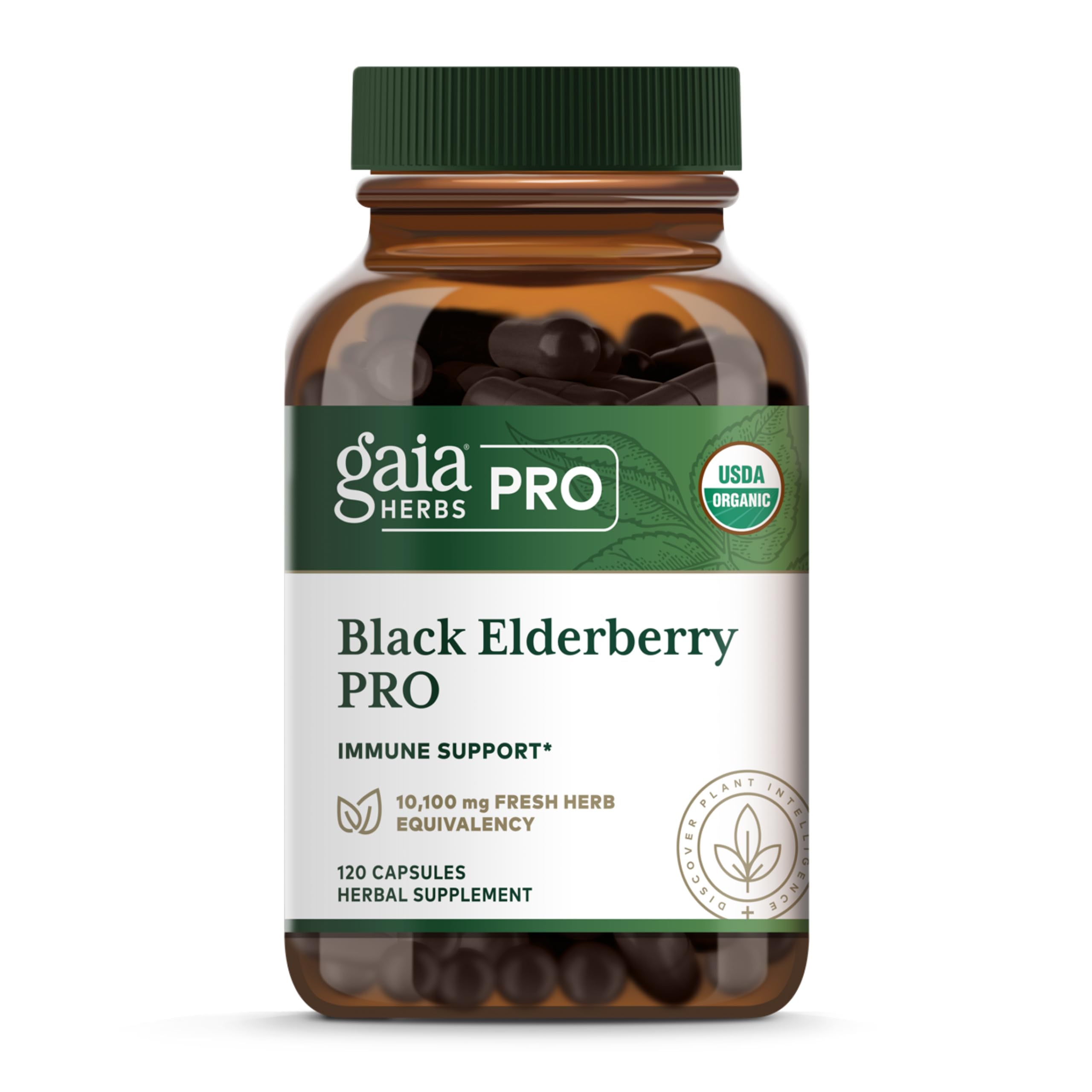 GAIA HERBS PRO Saúco Negro Cápsulas: apoyo a la inmunidad diaria.