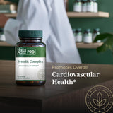 Gaia Herbs PRO Complejo Sistólico, detalle de las cápsulas y formato.